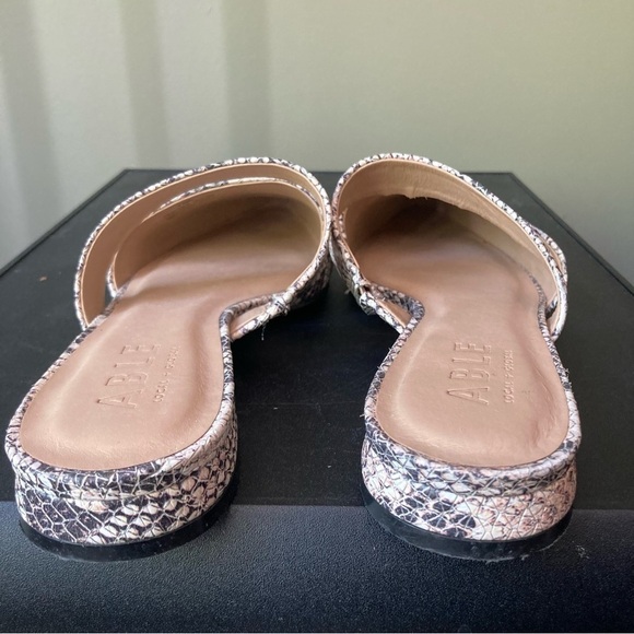 ABLE | Joselyne Snake Python Leather Double Strap Almond Toe Slide Mule - Picture 4 of 9